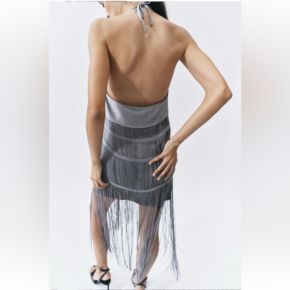 FRINGED MINI DRESS - Picture 6 of 14